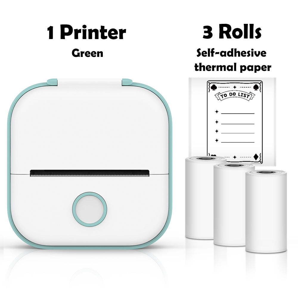 Portable Bluetooth Thermal Label Printer with Self-Adhesive Thermal Papers