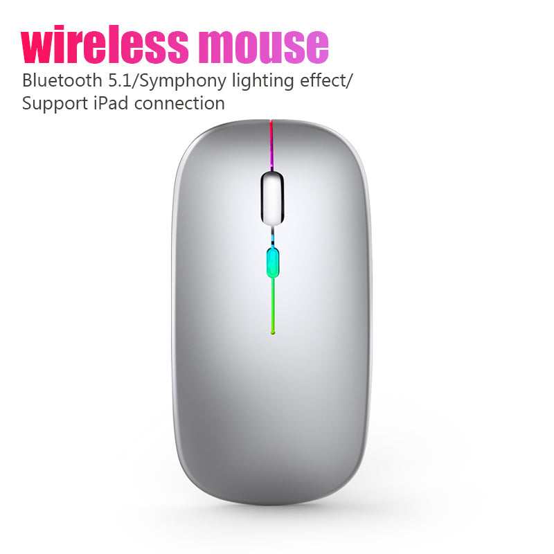 2.4G Wireless Mouse Rechargeable Bluetooth RGB