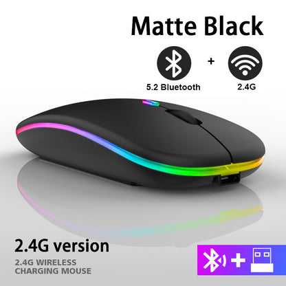 Ratón inalámbrico recargable Bluetooth RGB de 2,4 G