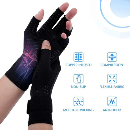 1 Pair Copper Arthritis Compression Gloves