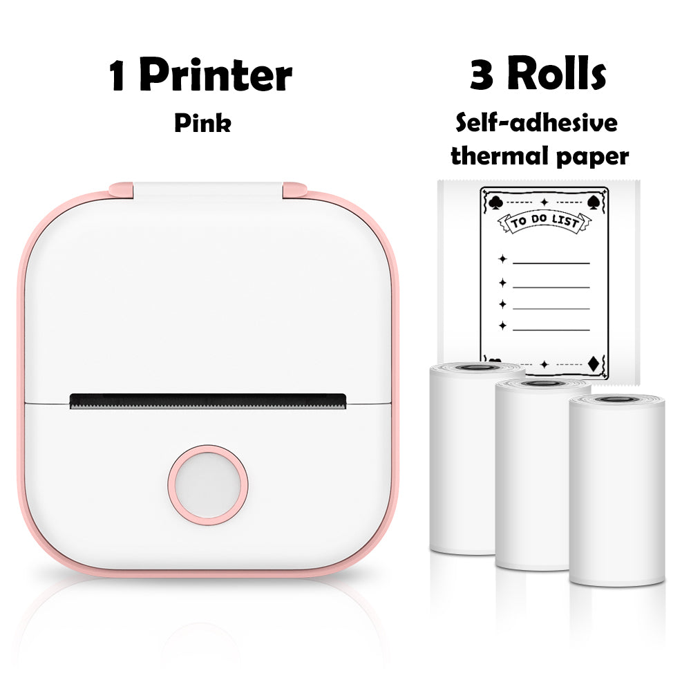 Impresora térmica portátil de etiquetas con Bluetooth y papel térmico autoadhesivo