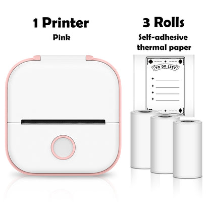 Portable Bluetooth Thermal Label Printer with Self-Adhesive Thermal Papers