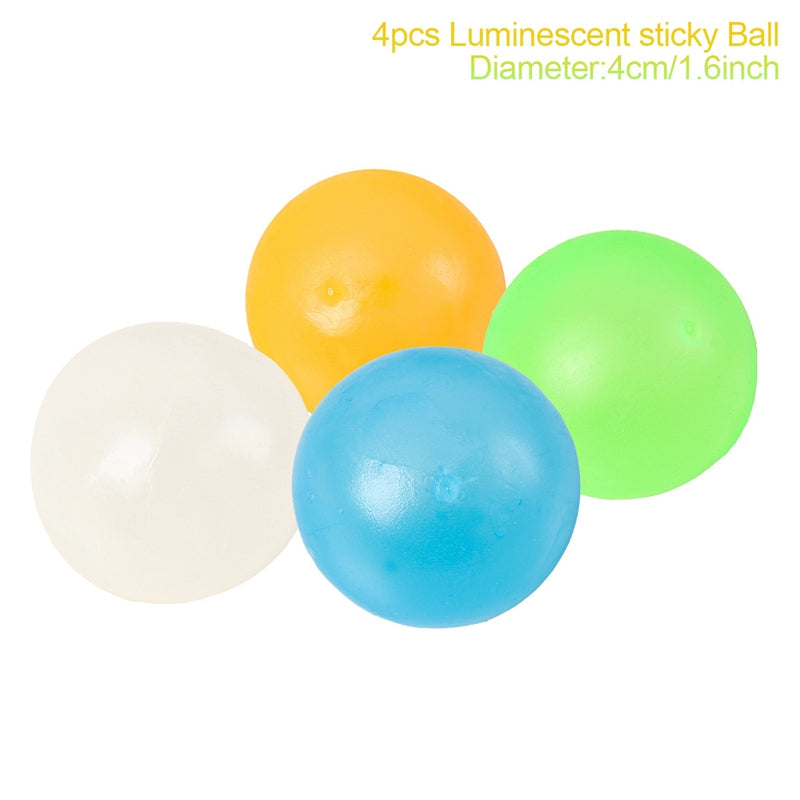 Luminescent Sticky Bouncing Balls