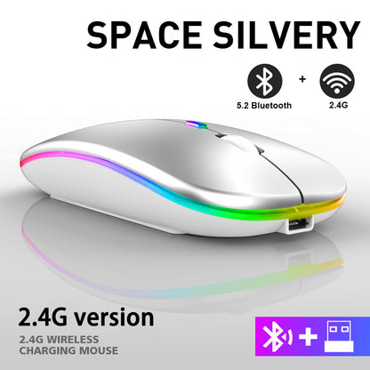 Ratón inalámbrico recargable Bluetooth RGB de 2,4 G