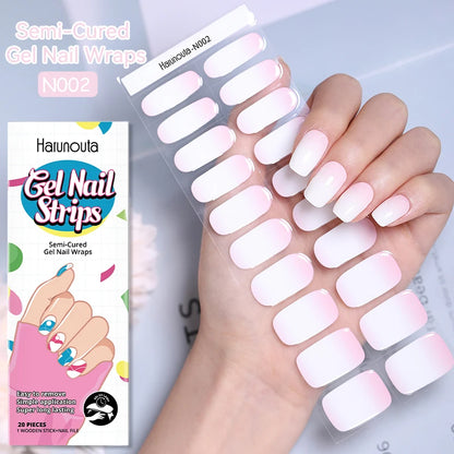 20 Tips Glitter Lines Semi-Cured Gel Nail Sticker