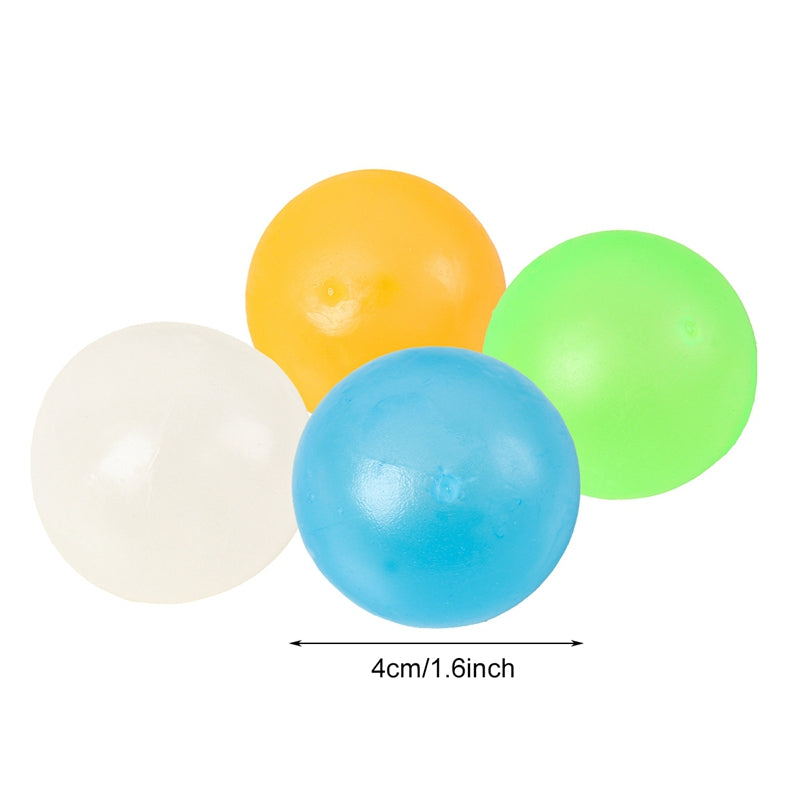 Luminescent Sticky Bouncing Balls