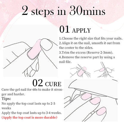 20 Tips Glitter Lines Semi-Cured Gel Nail Sticker